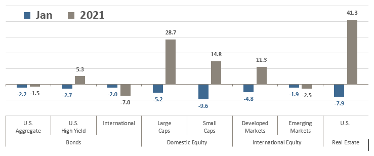 Asset Class Total Returns January 2022