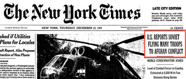 New York Times Headline Russia Invades (again)