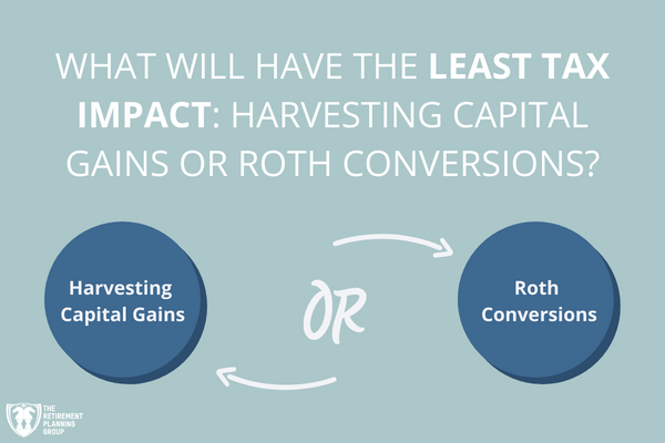 [Checklists and Flow Charts] - What Will Have The Least Tax Impact: Harvesting Capital Gains or Roth Conversions? | The Retirement Planning Group